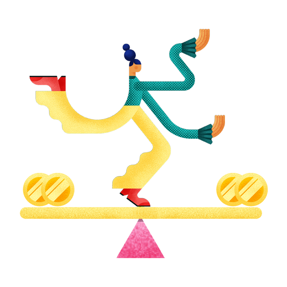 Balancing your money illustration