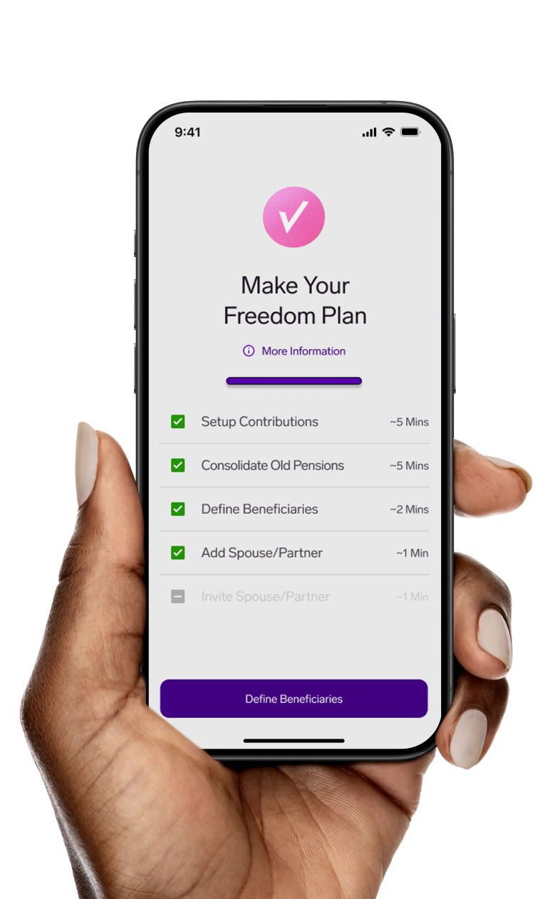 Retirement calculator on our mobile app