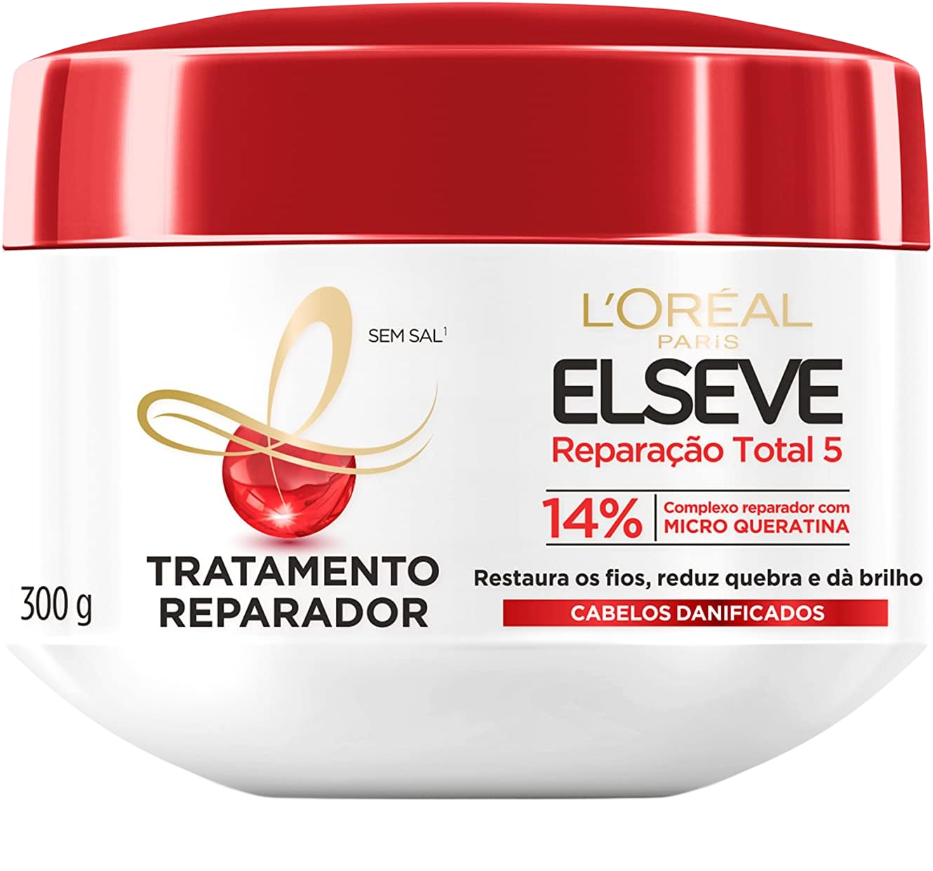 L'Oréal Paris Elseve Creme de Tratamento Reparação Total 5+, 300g
