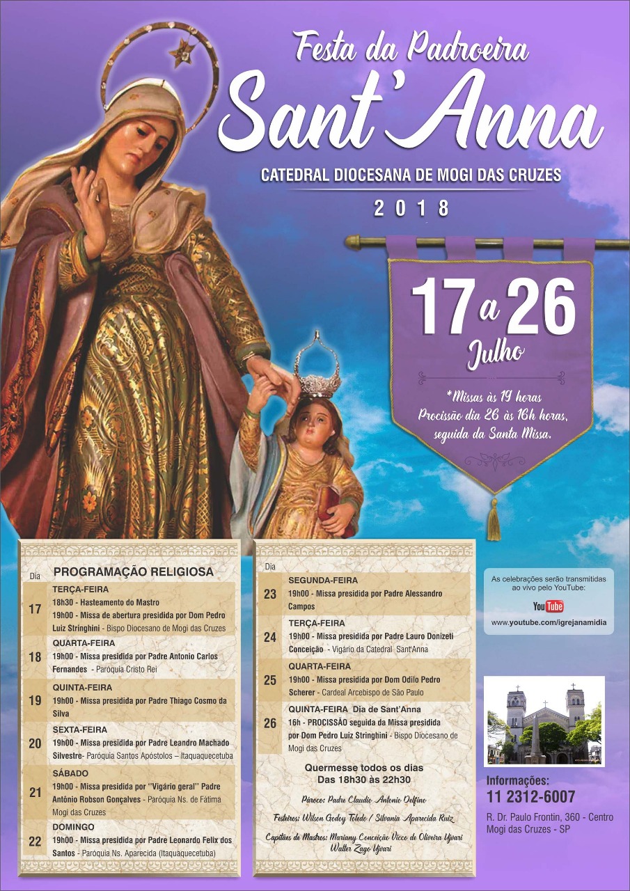 Resultado de imagem para folder da festa de santana mogi das cruzes 2018