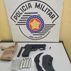 Biritiba Mirim, SP: Polícia Militar conduz homem por porte ilegal de arma de fogo e porte ilegal de arma branca