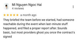 5-star Google review — Mi Nguyen Ngoc Hai