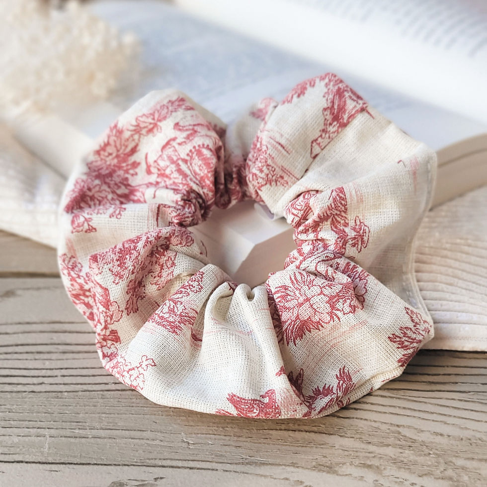 chouchou en toile de jouy