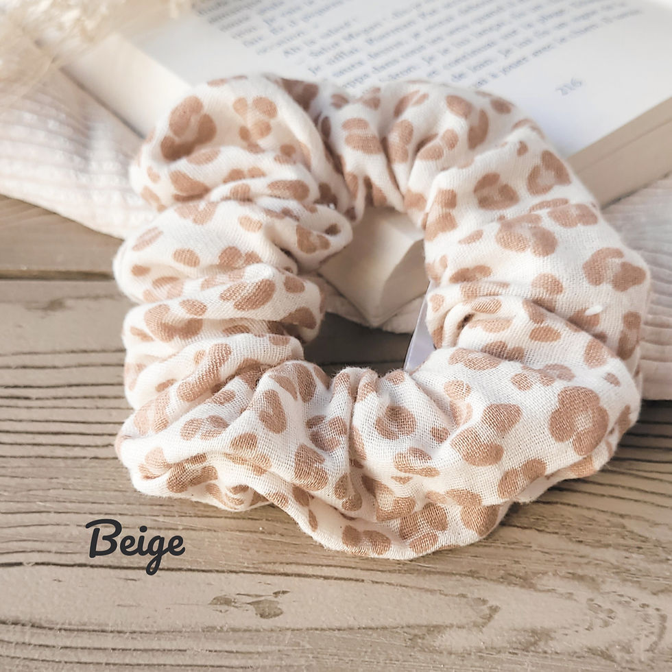 chouchou léopard beige