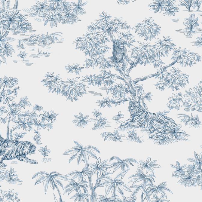Miniature : toile de jouy bleu