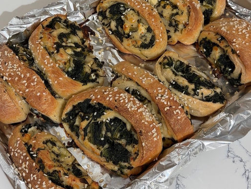 Spinach Feta Yogurt Dough Swirls