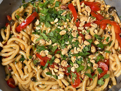 Extra Spicy Peanut Hoisin One Pan Noodles