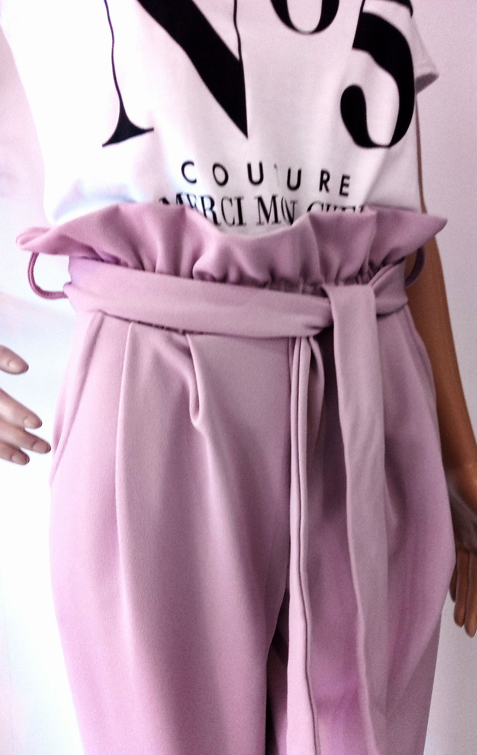 Thumbnail: Lilac Paperbag Waist Trouser