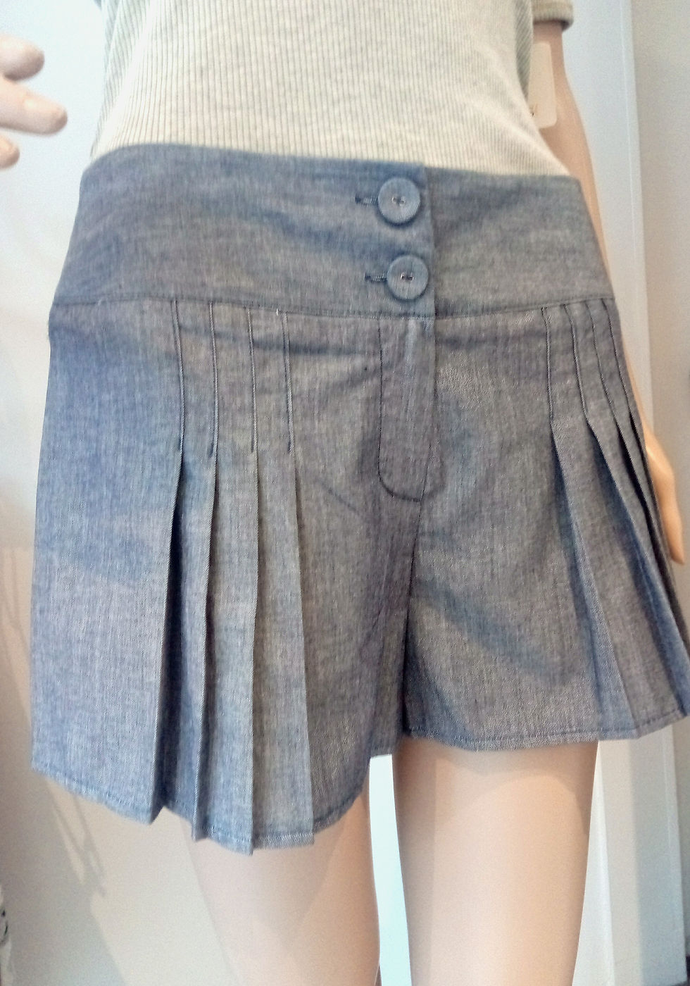 Thumbnail: Pleated Chambray Shorts