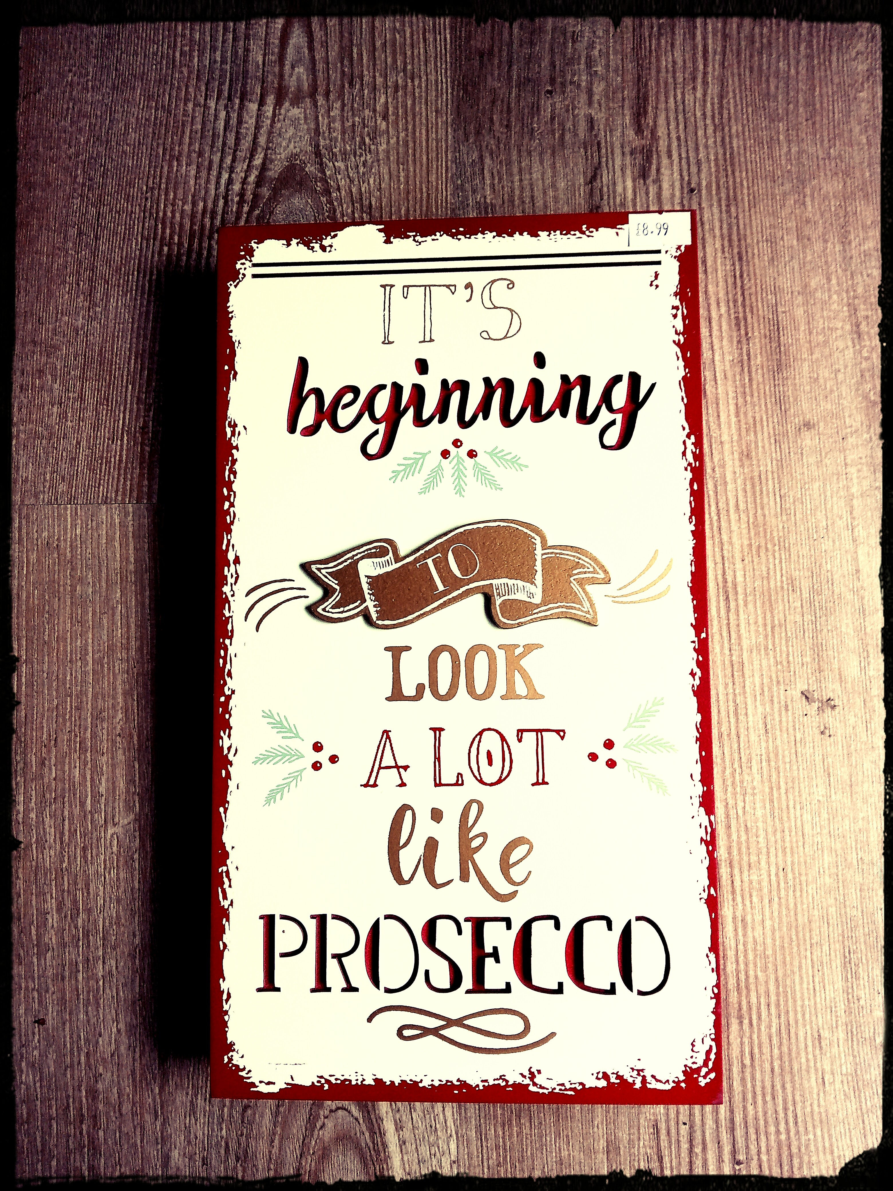 Christmas Wooden Plaque (Prosecco)