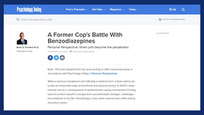 Police Officer Shares His Struggle with Benzodiazepines | Psychology Today Article