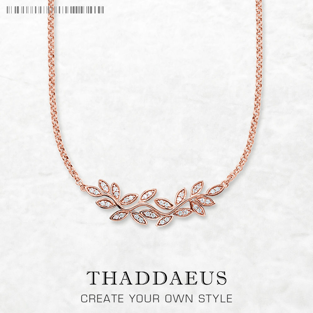 Necklace Tendrils Leaves New Link Chain Fine Jewelry Europe 925 Stering Silver R