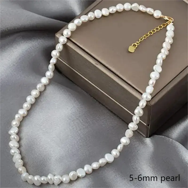Real Natural Baroque Freshwater Pearl Choker Necklace for Women Girl Gift Popula