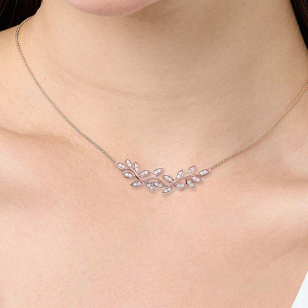 Miniatura: Necklace Tendrils Leaves New Link Chain Fine Jewelry Europe 925 Stering Silver R