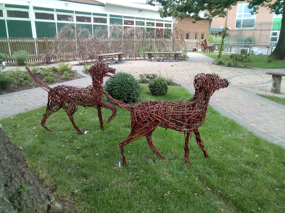 Willow Dog Sculptures