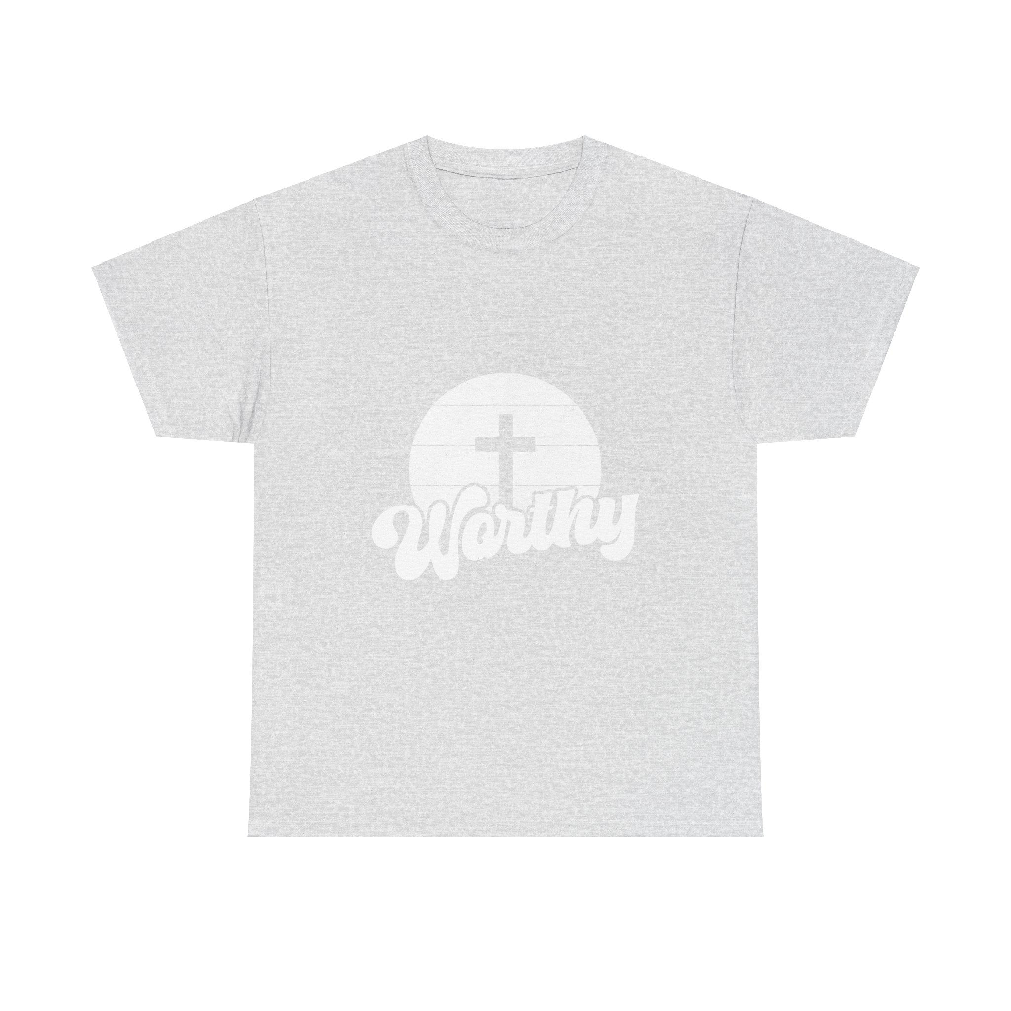 Worthy Unisex Heavy Cotton Tee – Faith-Inspired Relaxed Fit Shirt