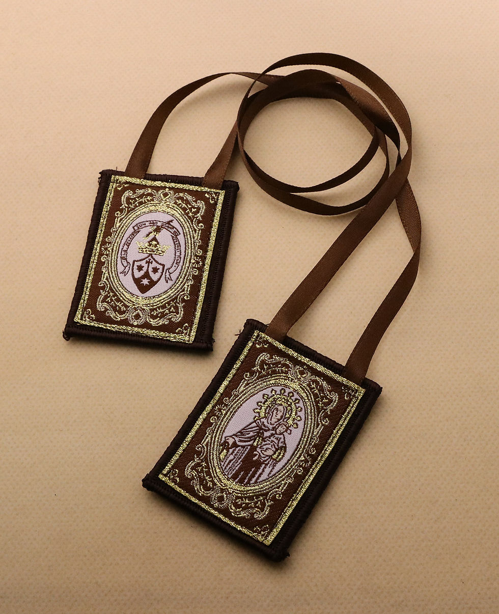 Thumbnail: Catolicos Lady of Mount Carmel Medal Scapular Immaculate Heart Escapularios Neck
