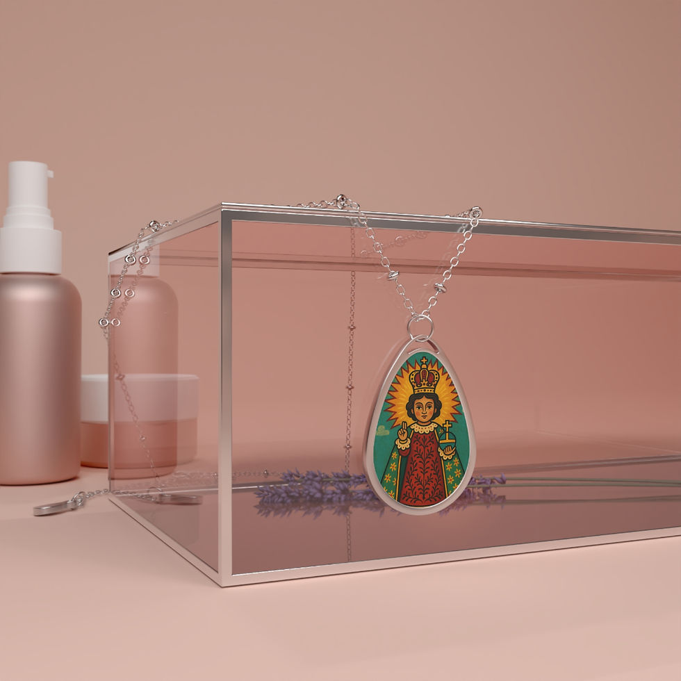 Thumbnail: Vintage Oval Necklace with Religious Motif – Spiritual Jewelry Gift \