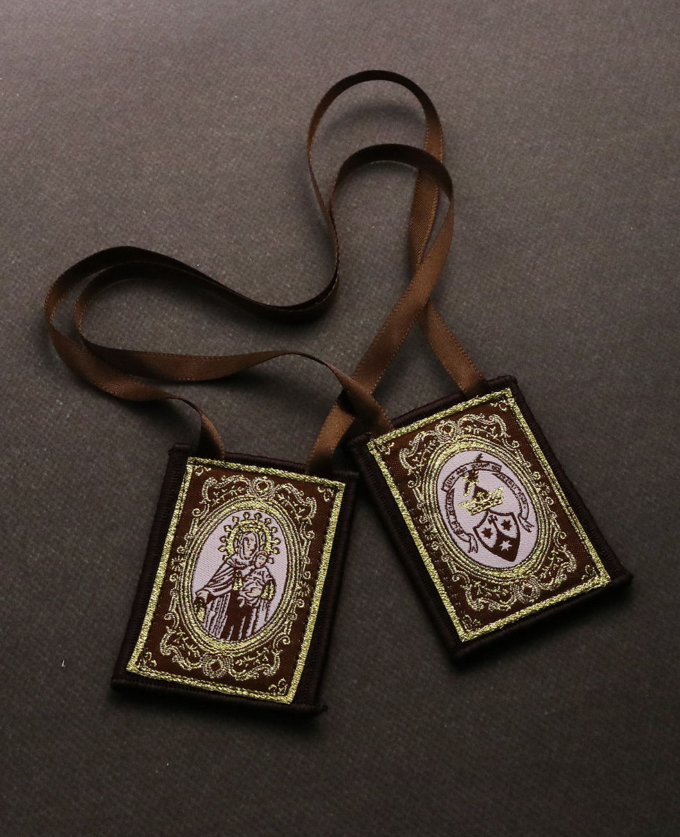 Thumbnail: Catolicos Lady of Mount Carmel Medal Scapular Immaculate Heart Escapularios Neck