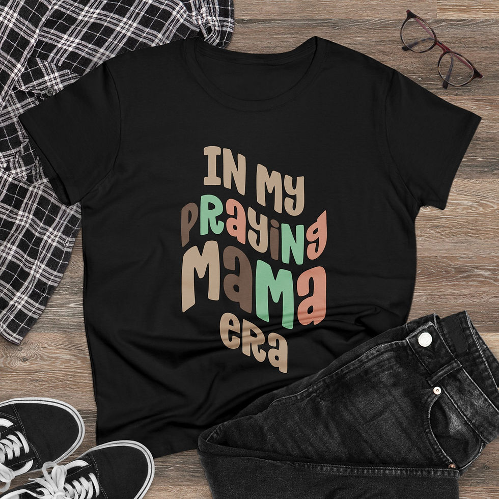 Thumbnail: In My Praying Mama Era Women's Midweight Cotton Tee