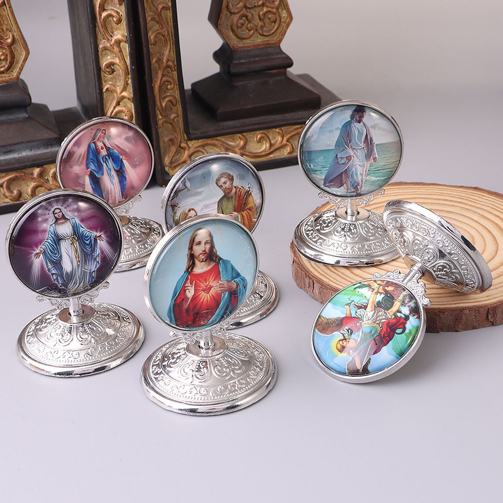 Retro Catholic Home Tabletop Cabochon Ornaments Exquisite Religious Style Car Or