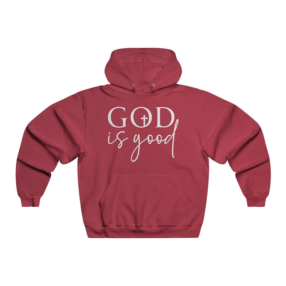 Thumbnail: Men's Faith Hoodie - 'God is Good' Inspirational Sweatshirt
