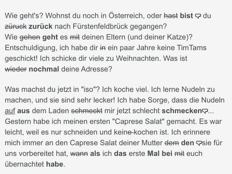 Ich schreibe ein Email :)