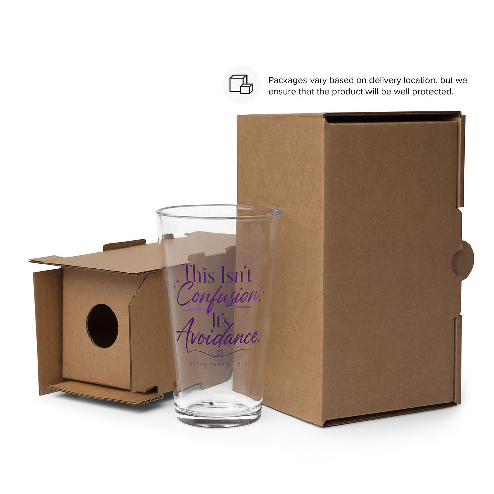 Thumbnail: This Isn’t Confusion. It’s Avoidance.” Shaker Pint Glass | Break Repair Heal™