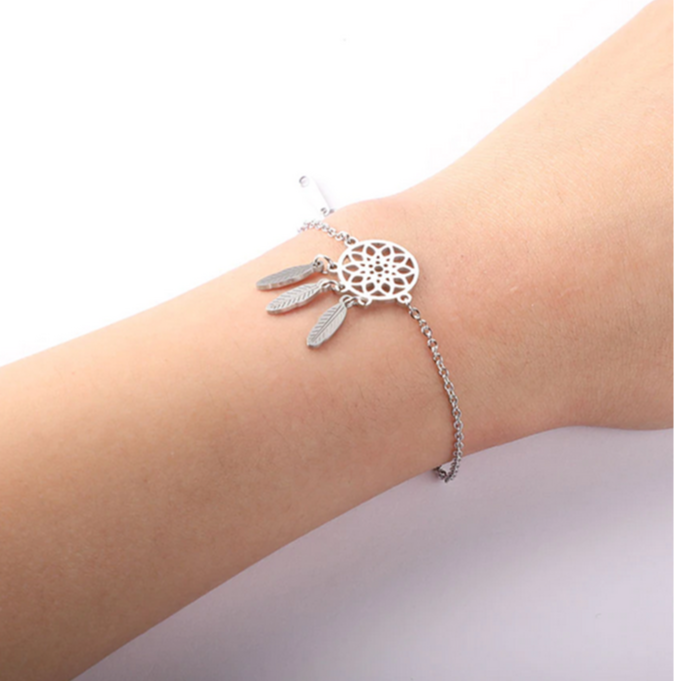 Miniature : Bracelet dreamcatcher acier inoxydable
