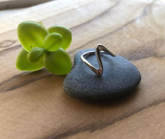 Bague Zigzag acier inoxydable