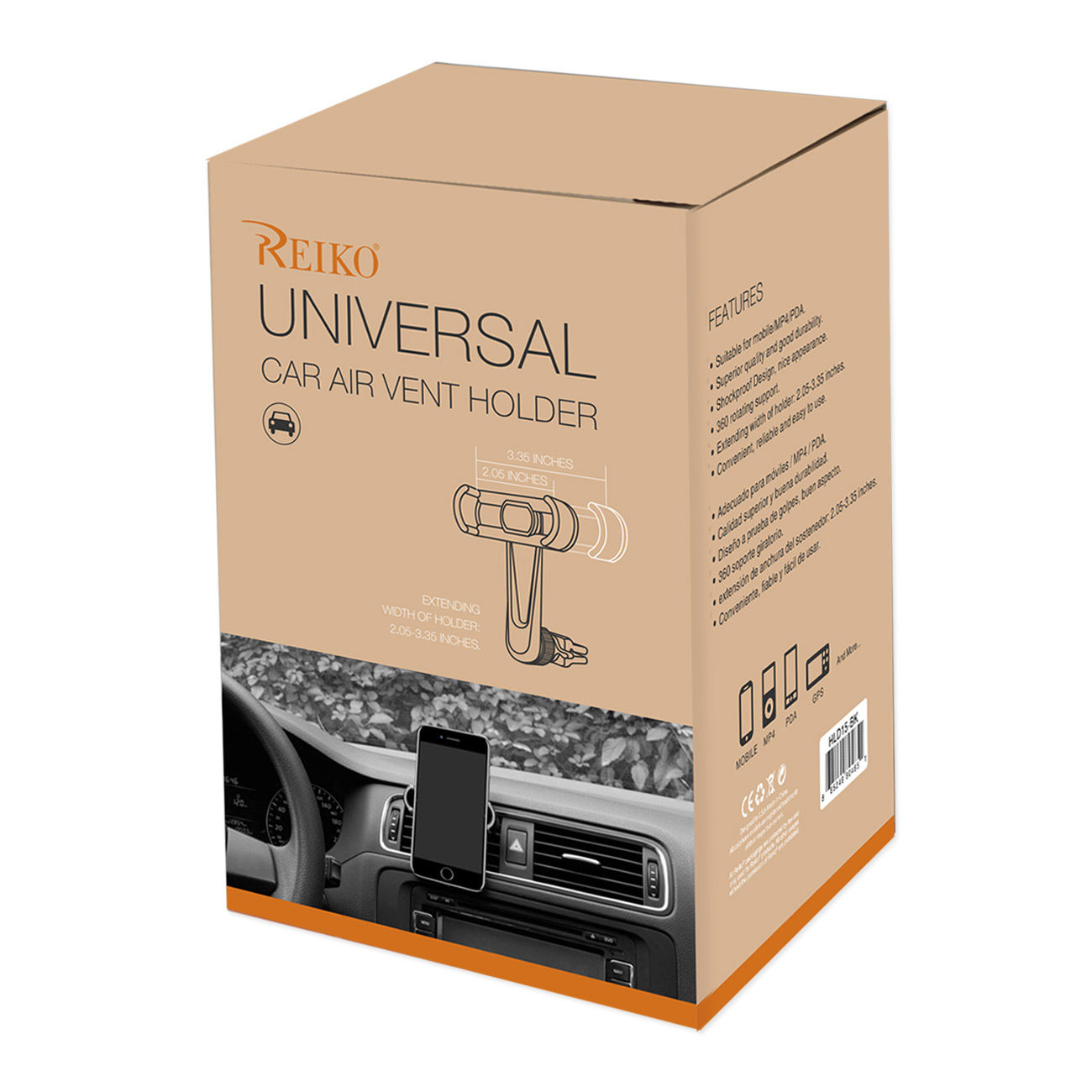 Universal Cell Phone Air Vent Car Mount Holder Cradle In Black