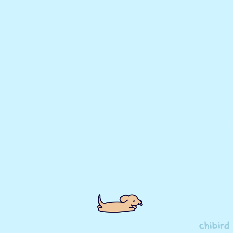 Dachshund Stay Strong GIF by Chibird.gif