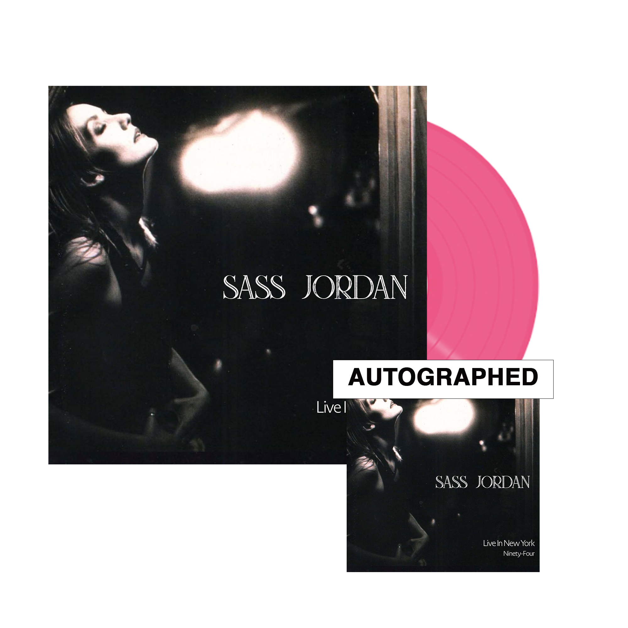Sass Jordan - Live in New York Ninety Four - Limited Pink LP/Signed Flat Bundle
