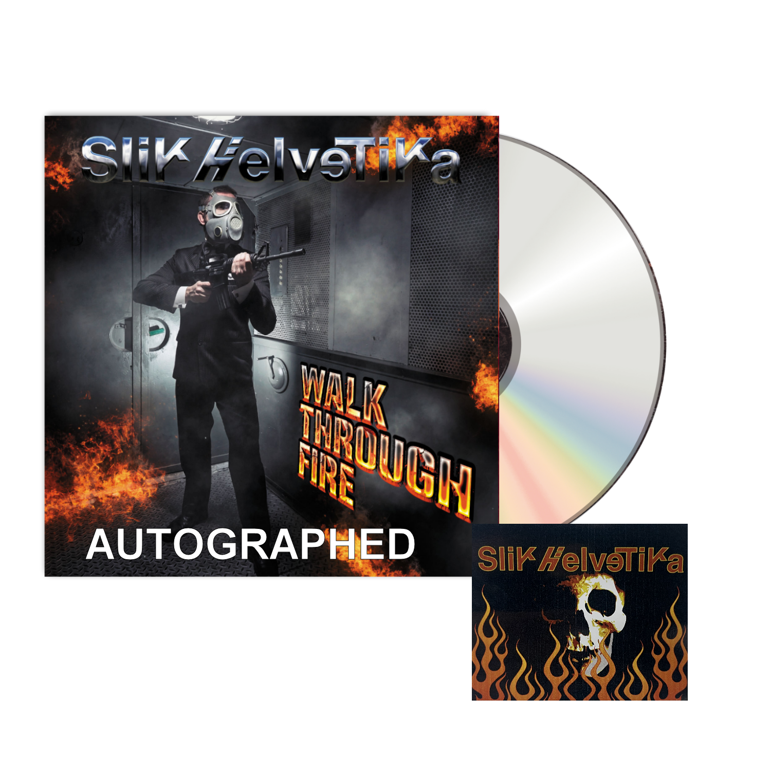 Slik Helvetika - Walk Through Fire - CD SIGNED w/Sticker