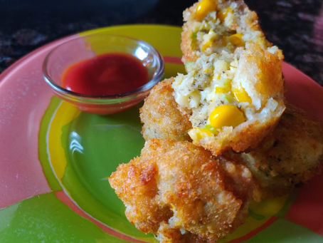 How to make Corn Cheese Pakoda / Balls : Recipe in Hindi by Shweta ki Sikhai -कॉर्न चीज़ बॉल्स