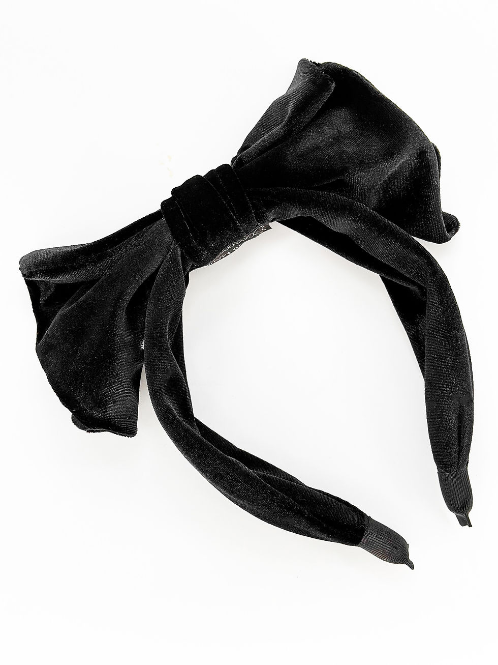 Обідок великий бант бархат колір чорний