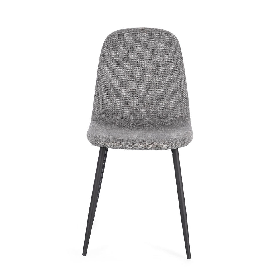 Thumbnail: dining chair in grey fabric and black legs