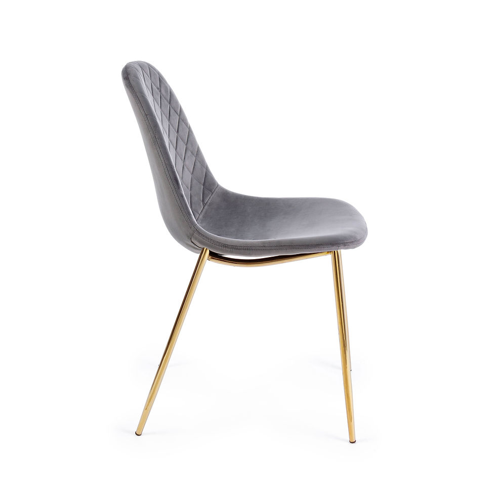 Thumbnail: GOL Dining Chair in Grey Velvet