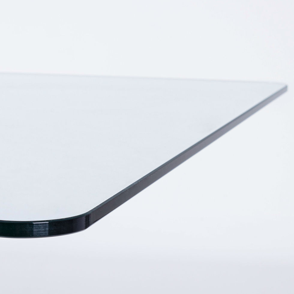 Thumbnail: X Rectangular Dining Table in Glass Top/White Legs