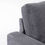Thumbnail: sofa with chaise lounge in grey microfibre with black metal legs