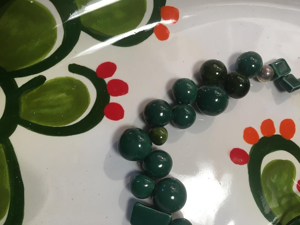 Collana girocollo coll.Biglie.    Verde