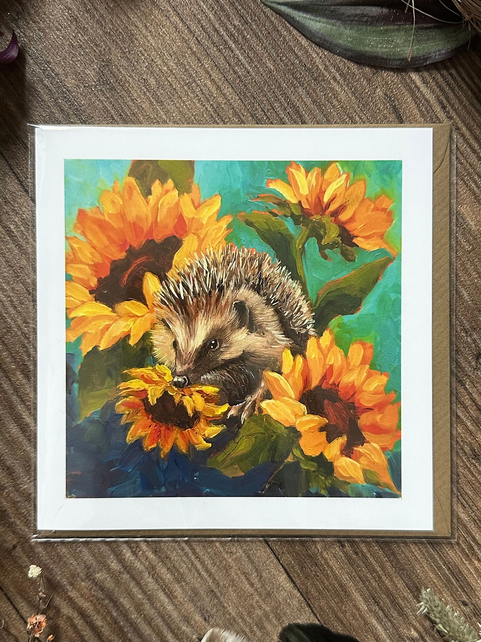 Thumbnail: Greeting Card - Hedgehog with Sunflowers