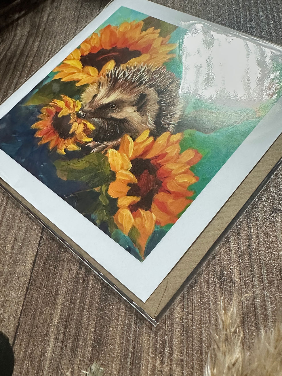 Thumbnail: Greeting Card - Hedgehog with Sunflowers