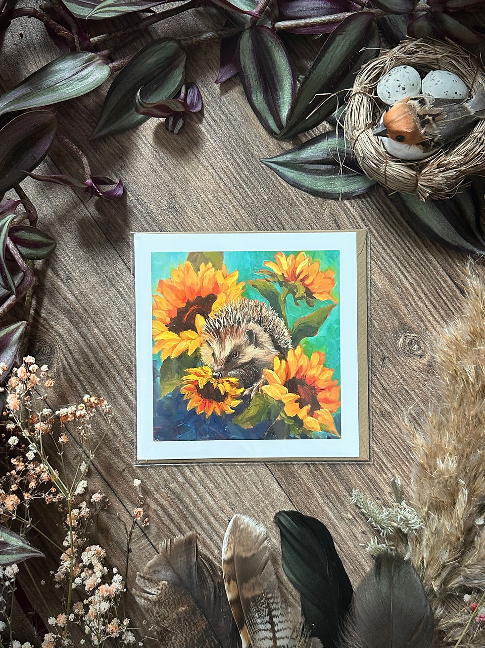 Thumbnail: Greeting Card - Hedgehog with Sunflowers