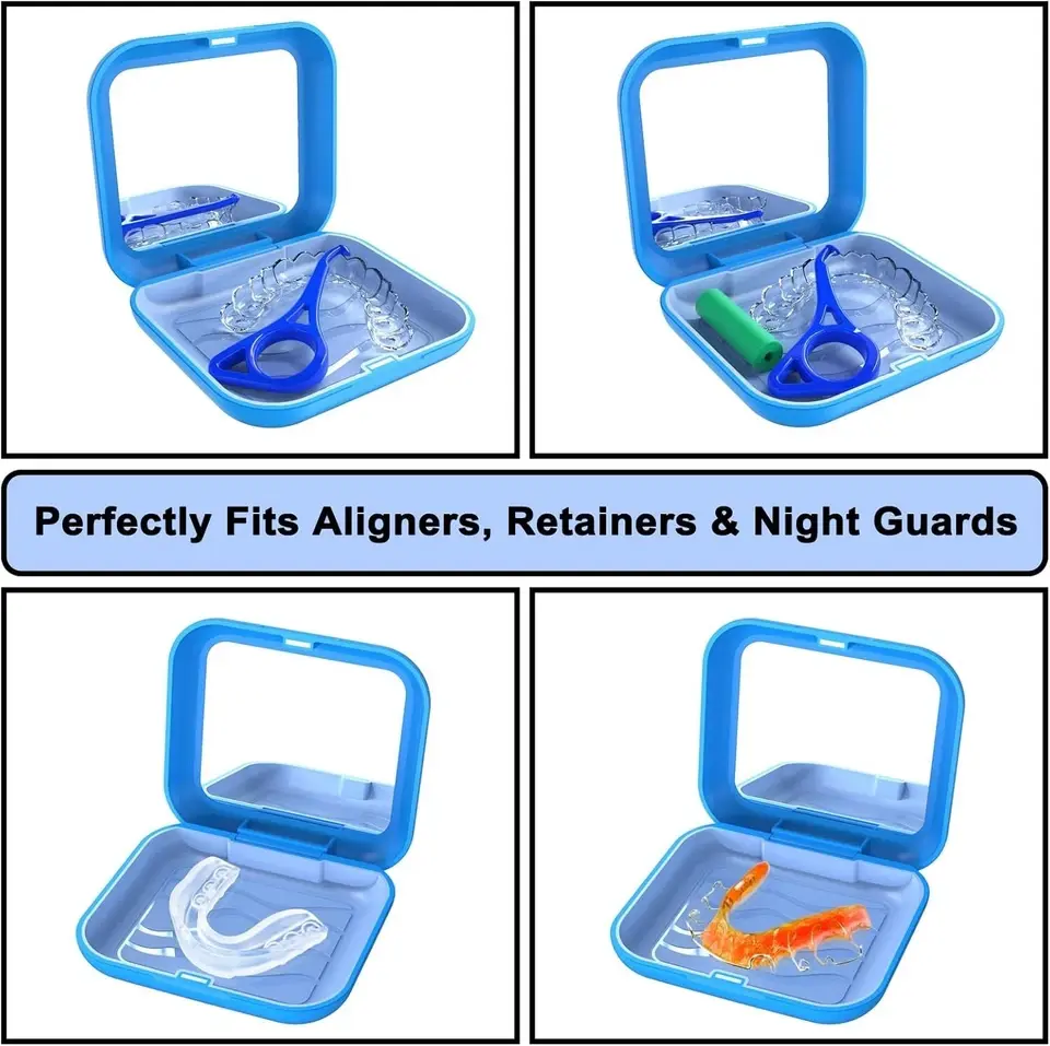 Thumbnail: Orthodontic Retainer Case (Blue) - Compatible with Invisalign-