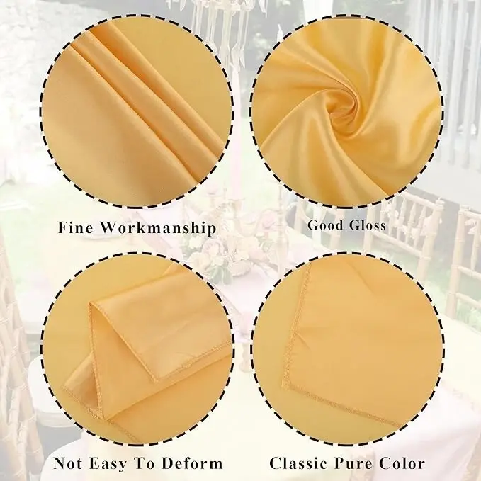 Thumbnail: Elegant Gold Tablecloth 57"x102" Durable Cover for Weddings, Picnics and Outdoor
