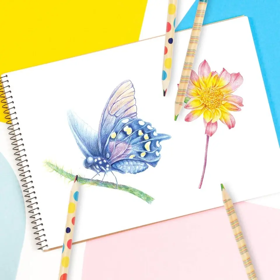 Thumbnail: 30 Pcs 4-in-1 Rainbow Pencils for Kids, Multi-Coloured, Fun and Creative