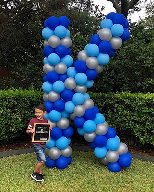 blue yard balloon k for first day of kindergarten