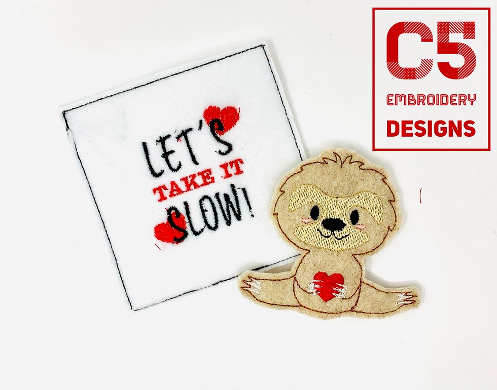 Sloth Valentine's Day Card Pouch and Finger Puppet