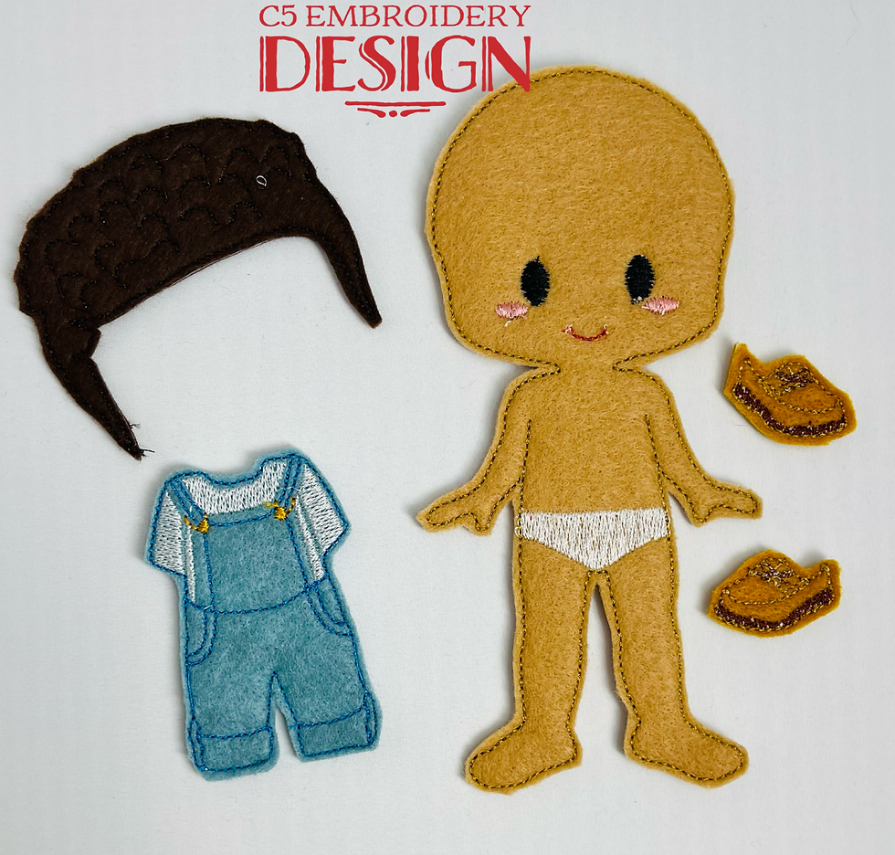 Thumbnail: 5X7 HOOP ONLY - 5X7 Felt Dress Up Summer Boy #2